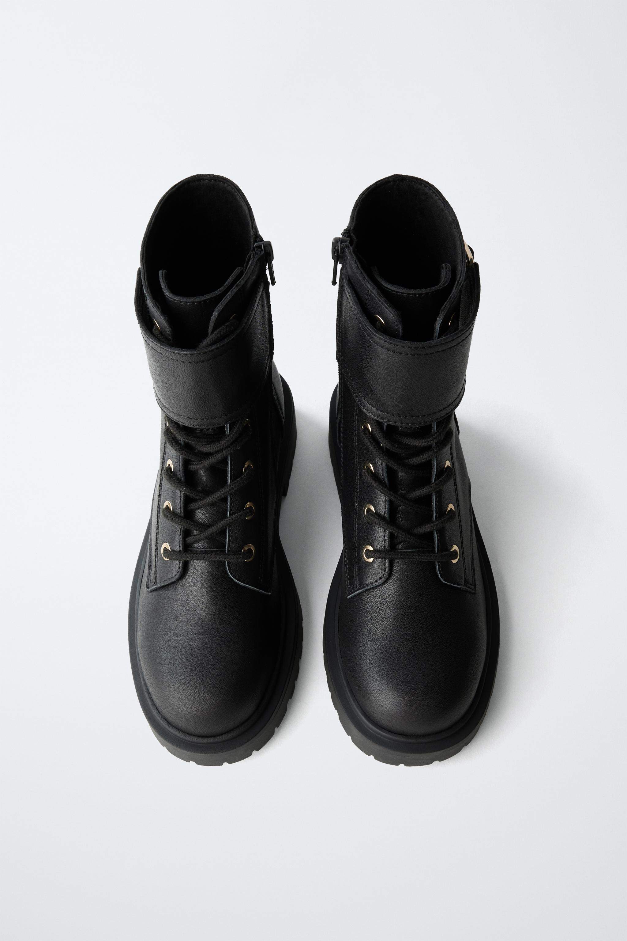 LEATHER ANKLE BOOTS WITH BUCKLE